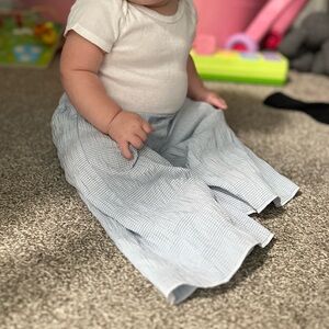 Striped blue flare baby pants
